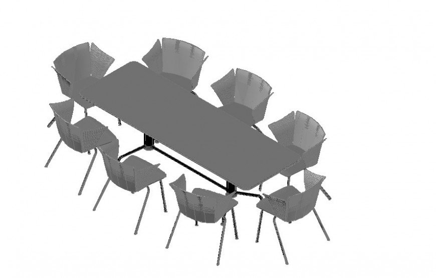 3d model dining table and chair detail furniture layout file in autocad format